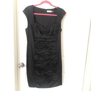 Calvin Klein Black Ruched Pencil Dress 14